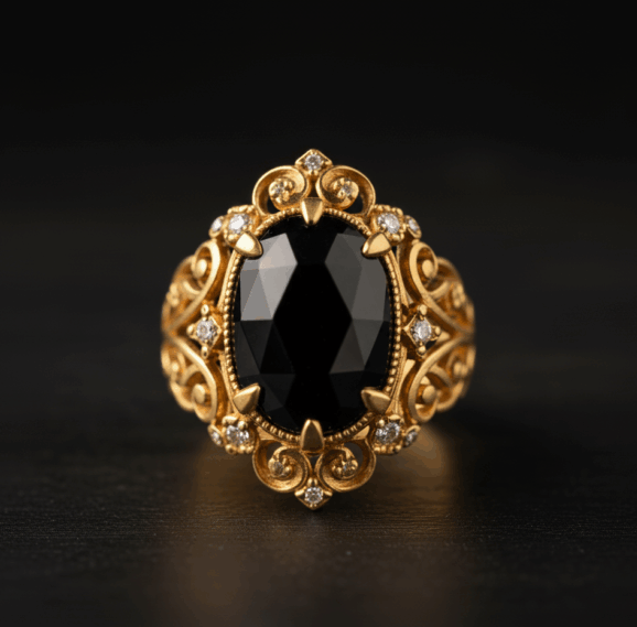 Bague 'Sérénité Noire'